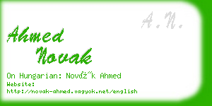 ahmed novak business card